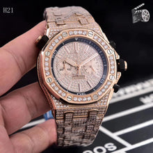 Charger l'image dans la galerie, Men Diament Gold Watches Luxury Brand Design Gold Diamond Watch for Men Quartz Watch Waterproof Men Wristwatch Clock Iced Out (4317424451669)