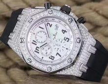 Charger l'image dans la galerie, Top Luxury Brand New Men Watch Quartz Chronograph Moon Phase Sapphire Stainless Steel Full Diamonds Luminous Black Blue Watches (4313231523925)