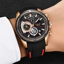 Charger l'image dans la galerie, LIGE Silicone Strap Men new Watches 2019 Fashion Top Brand luxury Business Luminous Quartz Watch Men Casual Waterproof Date Clock (4313218547797)